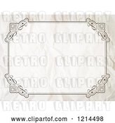 Vector Clip Art of Retro Crumpled Certificate Frame by KJ Pargeter