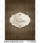 Vector Clip Art of Retro Crumpled Menu Label on Grungy Brown Stripes by KJ Pargeter