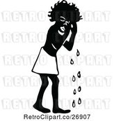 Vector Clip Art of Retro Crying African Boy by Prawny Vintage