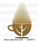 Vector Clip Art of Retro Cup of Brown Tea or Coffee by Vector Tradition SM