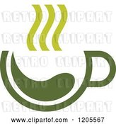 Vector Clip Art of Retro Cup of Green Tea or Coffee 14 by Vector Tradition SM