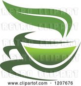 Vector Clip Art of Retro Cup of Green Tea or Coffee 15 by Vector Tradition SM