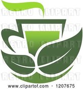 Vector Clip Art of Retro Cup of Green Tea or Coffee 16 by Vector Tradition SM