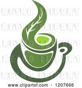 Vector Clip Art of Retro Cup of Green Tea or Coffee 18 by Vector Tradition SM