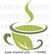 Vector Clip Art of Retro Cup of Green Tea or Coffee 2 by Vector Tradition SM