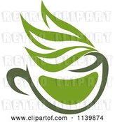 Vector Clip Art of Retro Cup of Green Tea or Coffee 8 by Vector Tradition SM