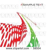 Vector Clip Art of Retro Curvy Green and Red Line Background with Sample Text by MilsiArt