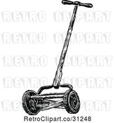 Vector Clip Art of Retro Cylinder Lawn Mower by Prawny Vintage
