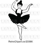 Vector Clip Art of Retro Dancing Ballerina 4 by Prawny Vintage