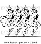 Vector Clip Art of Retro Dancing Women in Harmony by BestVector