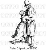 Vector Clip Art of Retro Daugher Hugging Her Father by Prawny Vintage