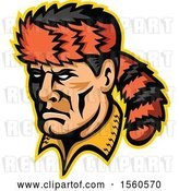 Vector Clip Art of Retro Davy Crockett Frontiersman Mascot with a Coon Skin Hat by Patrimonio