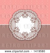 Vector Clip Art of Retro Decorative Round Frame over Pink by KJ Pargeter