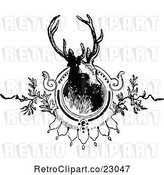 Vector Clip Art of Retro Deer Stag Mounted by Prawny Vintage