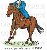 Vector Clip Art of Retro Derby Horse Race Jockey 2 by Patrimonio