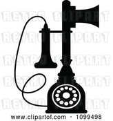 Vector Clip Art of Retro Desk Candlestick Telephone by Vector Tradition SM