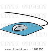 Vector Clip Art of Retro Desktop Computer Mouse and Pad by Lal Perera