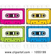Vector Clip Art of Retro Digital Collage of Audio Cassette Tapes by Any Vector