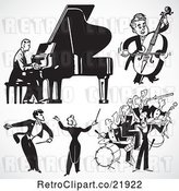Vector Clip Art of Retro Digital Collage of Bands and Musicians by BestVector