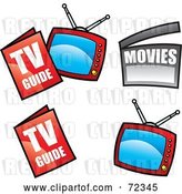 Vector Clip Art of Retro Digital Collage of Television Guides and Televisions by Cidepix