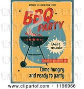 Vector Clip Art of Retro Distressed Bbq Party Poster with Sample Text by Eugene