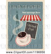 Vector Clip Art of Retro Distressed Coffee and Paris Poster with Sample Text by Eugene