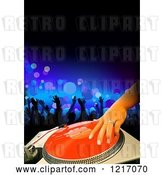 Vector Clip Art of Retro Dj Mixing a Record at a Club by Dero