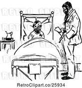 Vector Clip Art of Retro Doctor and Injured Patient by Prawny Vintage