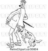 Vector Clip Art of Retro Dog Attacking a Guy by Prawny Vintage