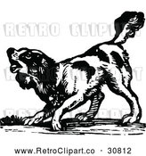 Vector Clip Art of Retro Dog Barking by Prawny Vintage