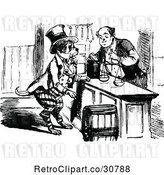 Vector Clip Art of Retro Dog Buying from a Merchant by Prawny Vintage