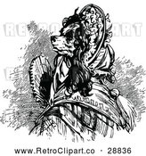Vector Clip Art of Retro Dog Lady with a Fan by Prawny Vintage
