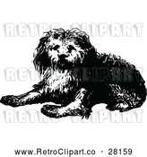 Vector Clip Art of Retro Dog Laying by Prawny Vintage