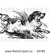 Vector Clip Art of Retro Dog Runnin Gin Reeds by Prawny Vintage