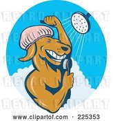 Vector Clip Art of Retro Dog Showering Logo by Patrimonio