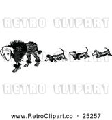 Vector Clip Art of Retro Dog Trail by Prawny Vintage