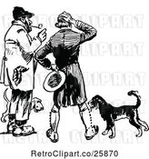 Vector Clip Art of Retro Dogs and Two Men by Prawny Vintage