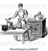 Vector Clip Art of Retro Domestic Housewife Canning by Prawny Vintage