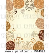 Vector Clip Art of Retro Doodled Brown and Tan Background with Text Space by Vector Tradition SM