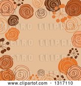 Vector Clip Art of Retro Doodled Brown Orange and Tan Background with Text Space by Vector Tradition SM