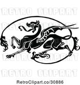 Vector Clip Art of Retro Dragon by Prawny Vintage