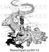Vector Clip Art of Retro Dragon Slayer by Prawny Vintage