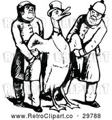Vector Clip Art of Retro Duck and Men by Prawny Vintage