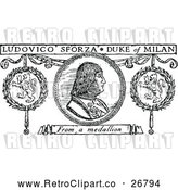 Vector Clip Art of Retro Duke of Milan Coin by Prawny Vintage