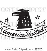Vector Clip Art of Retro Eagle with American United Banner by BestVector