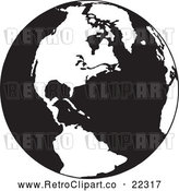 Vector Clip Art of Retro Earth Featuring the Americas by BestVector