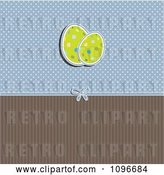Vector Clip Art of Retro Easter Egg Background with Blue Polka Dots and Brown Stripes by KJ Pargeter
