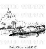 Vector Clip Art of Retro Eastern Canoe by Prawny Vintage