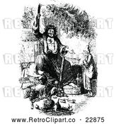Vector Clip Art of Retro Ebenezer Scrooge Being Visited by the Ghost of Christmas Present by Prawny Vintage