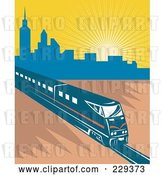 Vector Clip Art of Retro Electric City Train - 1 by Patrimonio